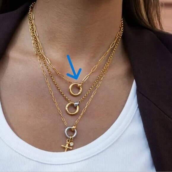 Charm Holder Necklace Waterproof Gold Layering Chain Charm Holder Necklace CUTE - Picture 6 of 11